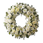 White Wreath on Stand<br>白色花圈連架