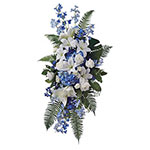 Blue Funeral Spray on Stand<br>藍色葬禮花牌連架