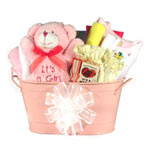 Welcome Baby Girl Gift Basket